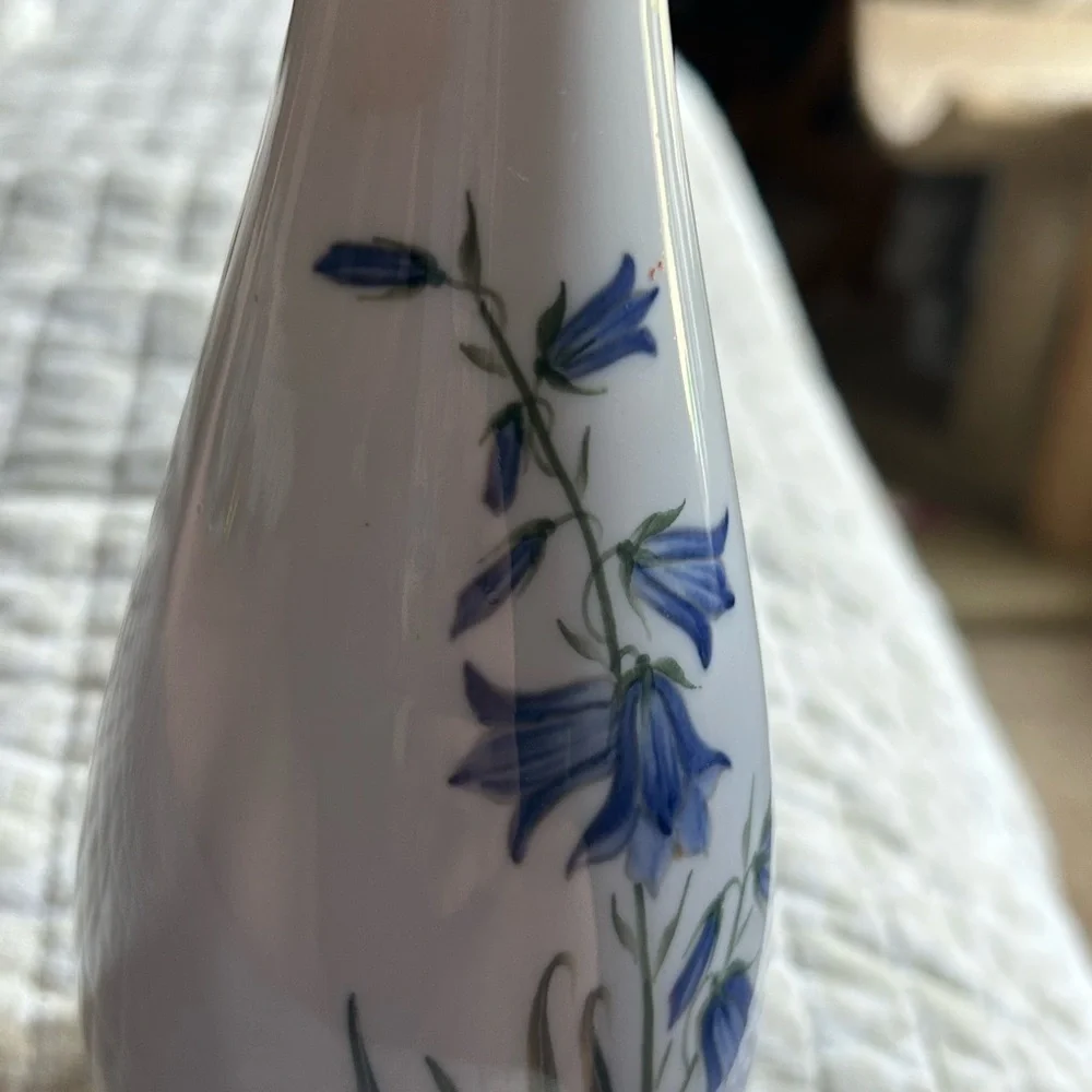 Royal Copenhagen Blue and White Floral Accent Vase